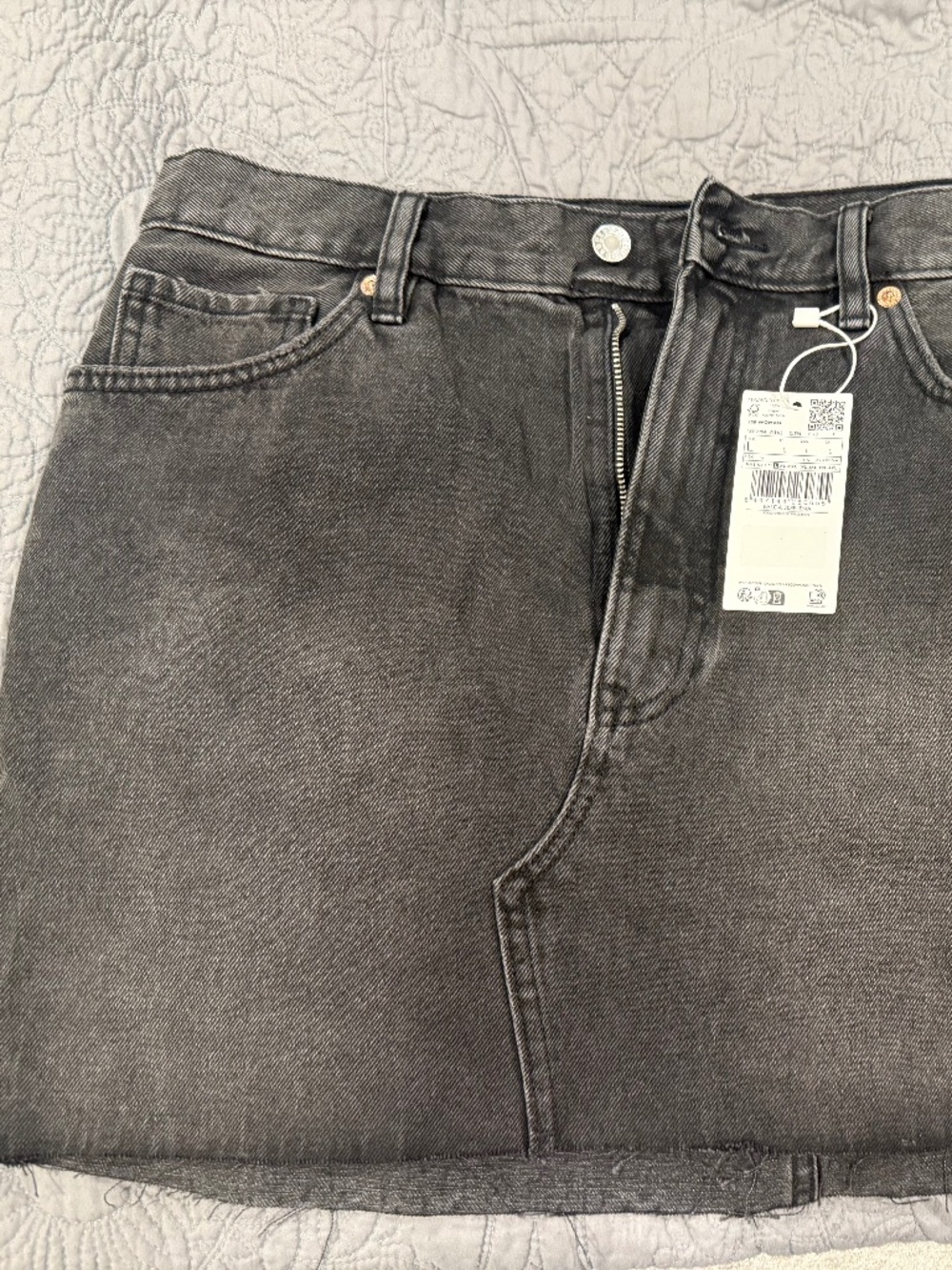 Mango L Blk Jean Mini Skirt - NWT